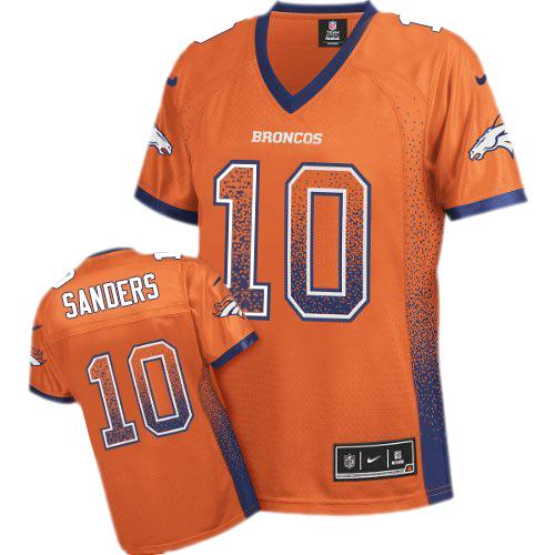 Nike Broncos #10 Emmanuel Sanders Orange Team Color Women's Stitched NFL Elite Drift Fashion Jersey - Click Image to Close